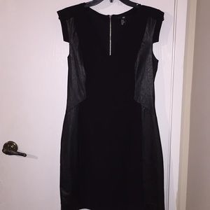 Black H&M Dress with faux leather accents.